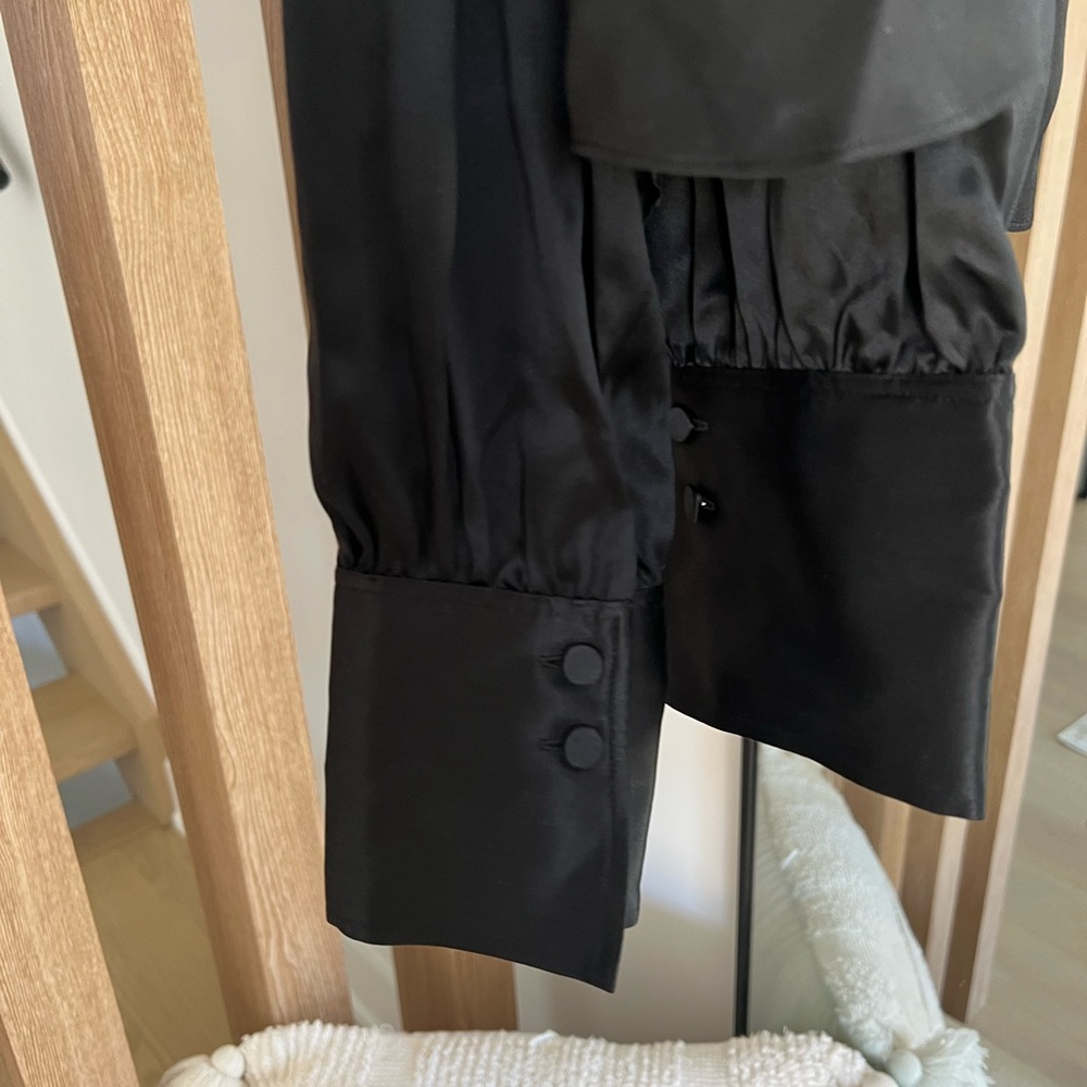 Frame Black Satin Button Down Blouse - Picture 7 of 9